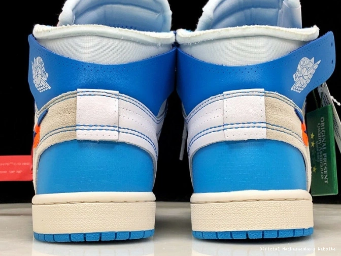 Official Maikesneakers UNC Off-White Jordan Blue Powder AQ0818-148 Air 1 0724